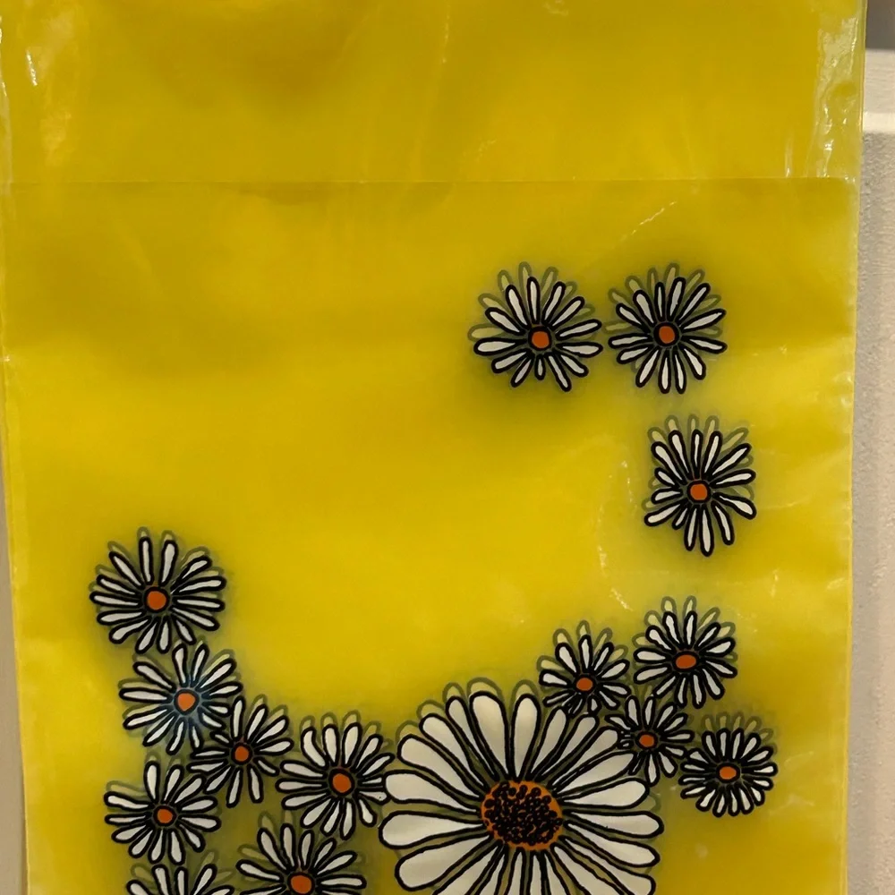 VTG Bemis Crazy Daisy Plastic Bags NOS 89 Total 2 Sizes Mod Groovy Flap Seal USA